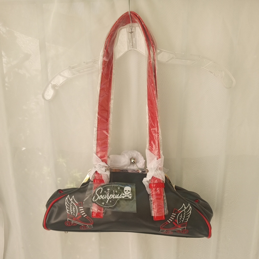 Sourpuss Retro Design Roller Derby Winged Flying Skate Handbag bag New - Picture 8 of 14